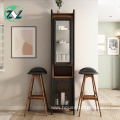 Apartment Wooden Dining Table Foldable Bar Wine Cabinet